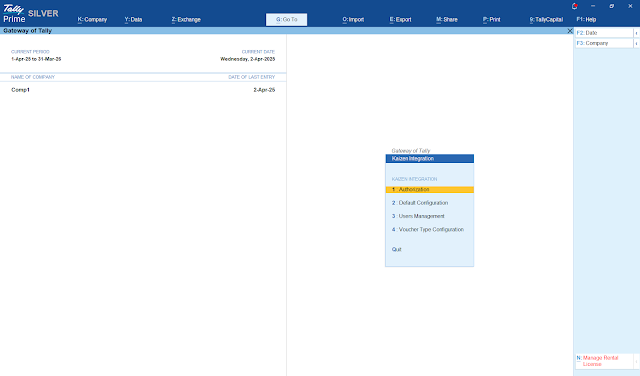 install configuration for the KAiZEN Tally installer