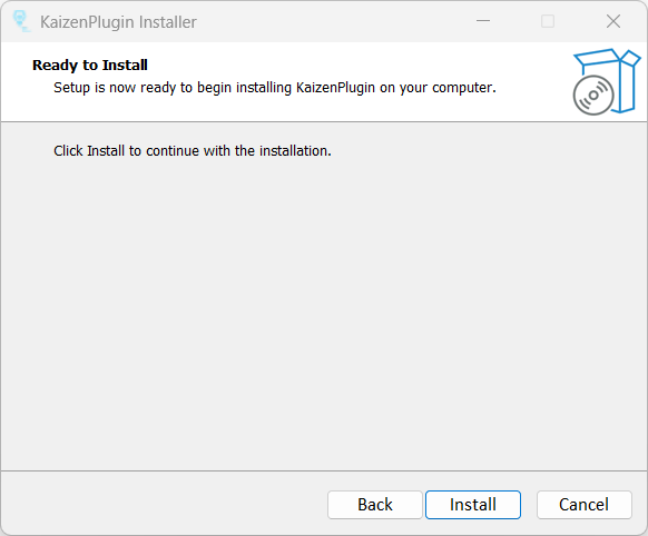 click on the install button