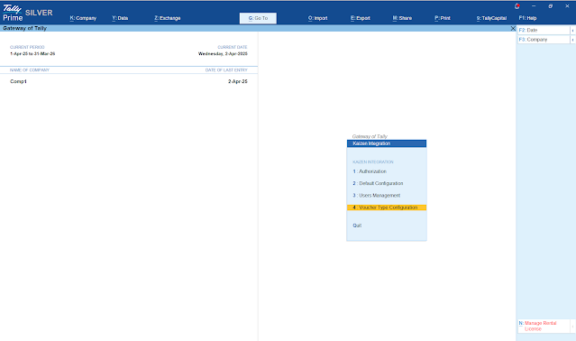 Voucher Type Configuration