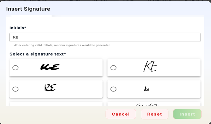 Type signature method